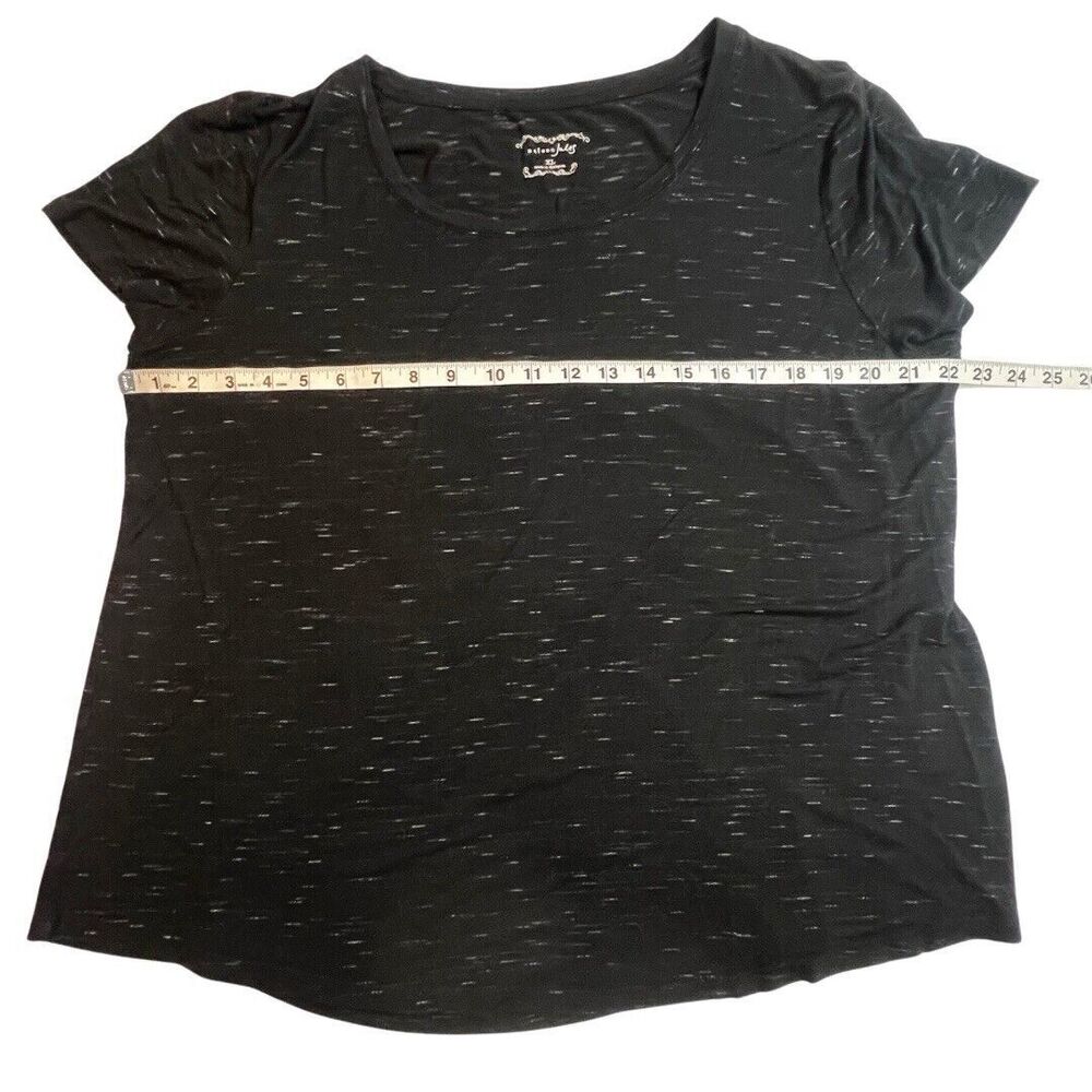 Maison Jules Top Womens XL Black Casual Basic Stretchy Preppy Soft Girl T Shirt - Picture 3 of 9